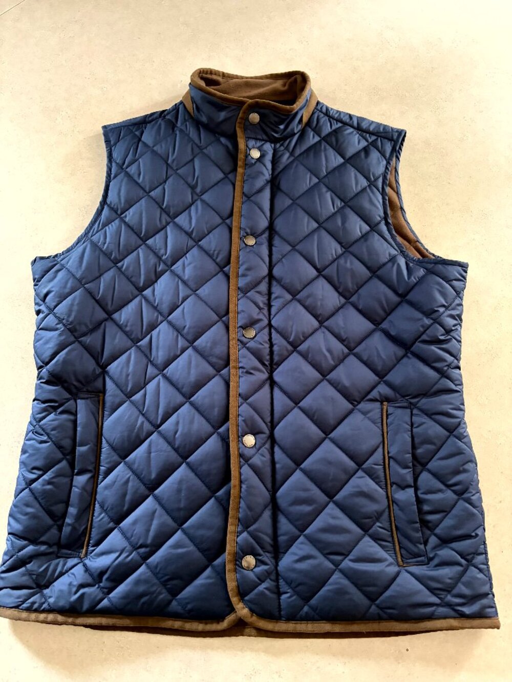 Peter Millar Mens Essex Quilted Full Zip Vest Navy Blue (Men's S)